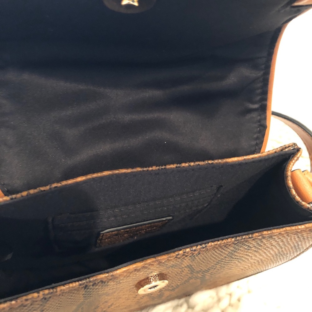 Neiman Marcus Belted Saddle Bag Faux Python NWT - Picture 4 of 7